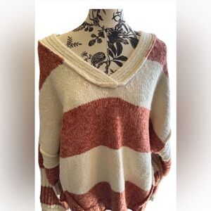 POL Striped V Neck Sweater Size M